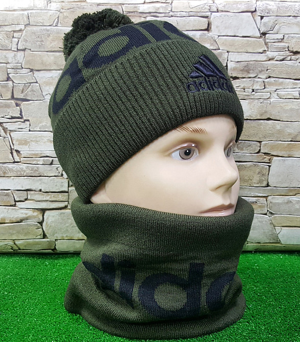 Комплект шапка+бафф  Adidas Originals Pom Pom Fleece Киев - изображение 3