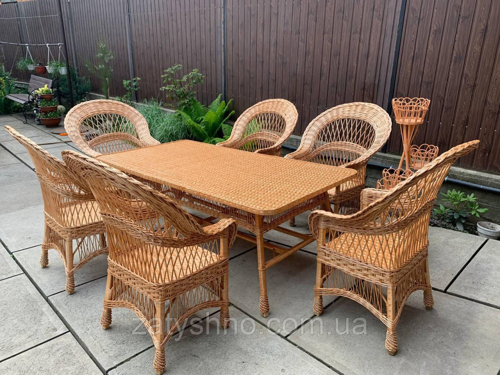 Комплект меблів із лози з великим столом Київ - фото 7