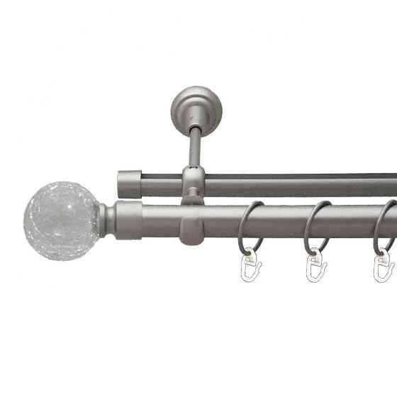 Карниз Orvit Сепія металевий дворядний опозитний гладка \ профільна труба кільце металеве Сатин 25\19 мм 300 см (6452753) Львів