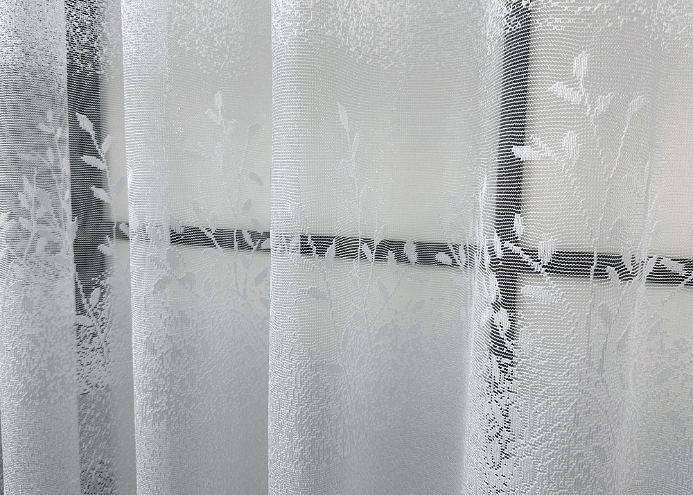 Коротка тюль, висота 1,6 м, жакард колір білий 1779т Київ - фото 4