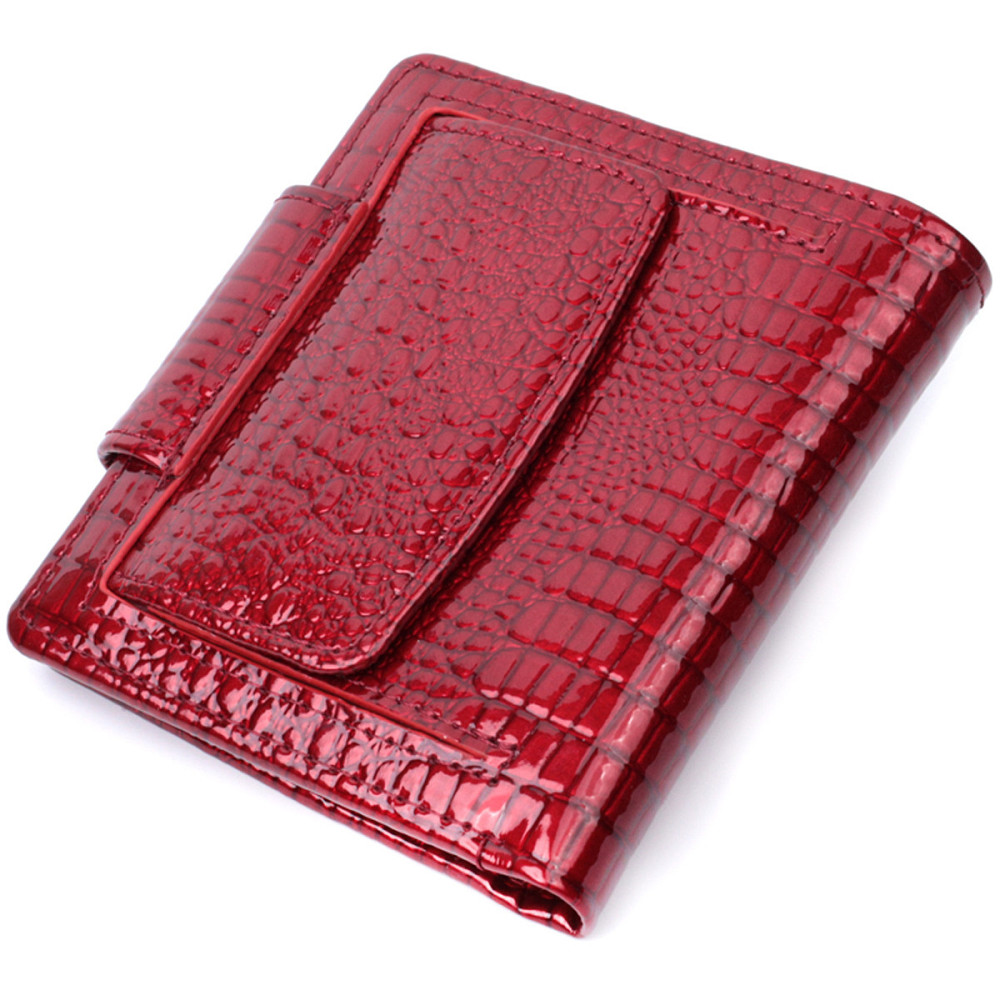 Лакированный кошелек для женщин среднего размера Красный (ST Leather) Киев - изображение 6
