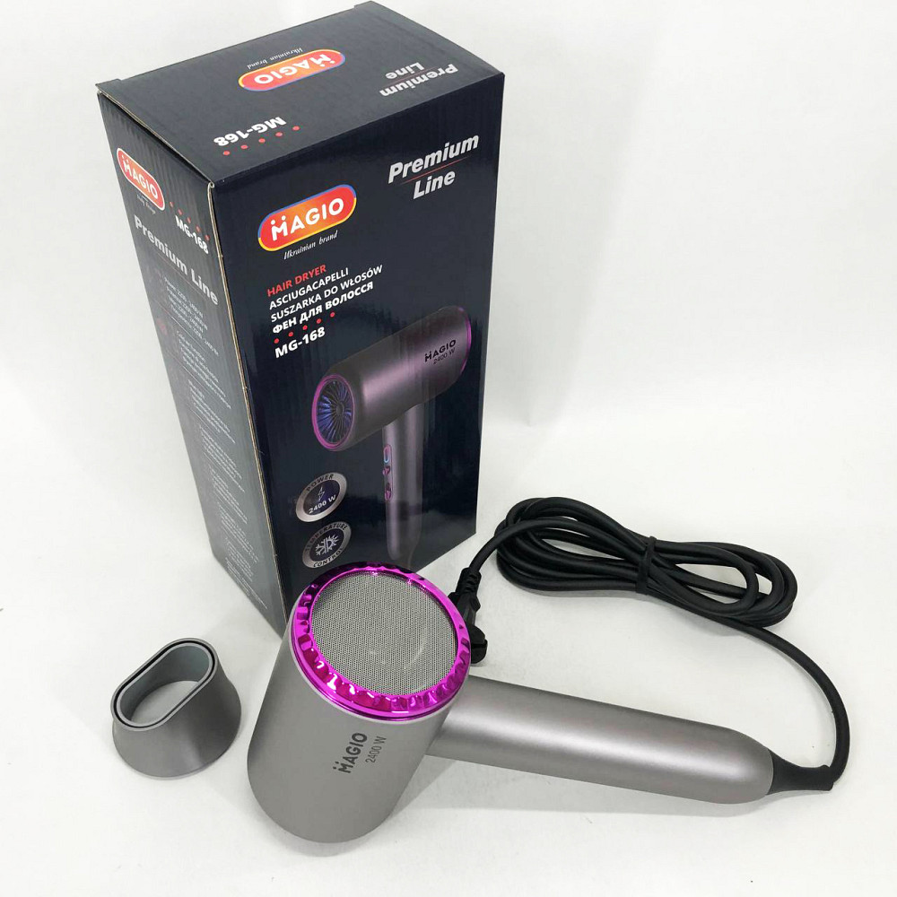 Професійний фен оригінал MAGIO MG-168 2400 Вт, Жіночий професійний фен для укладання волосся KV-62 Львів - фото 12