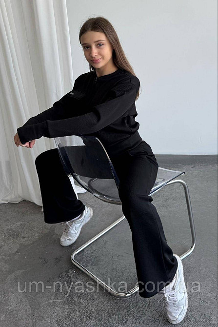 Брюки чорні теплі на велюровій основі р.122-164 Кривий Ріг - фото 1