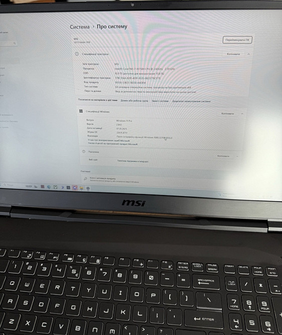 Игровой Ноутбук MSI GE75 Raider 17.3