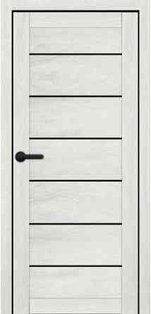 Двері міжкімнатні Порталіно PL-08 санома платинум чорне скло Київ