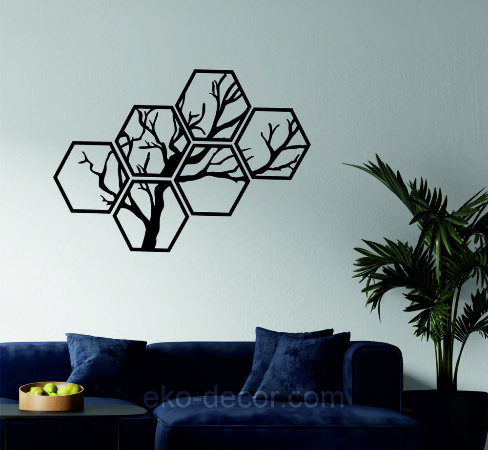 Декоративное настенное Панно «Дерево», Декор на стену 130*92 см, Черный, Ручная работа Киев - изображение 2