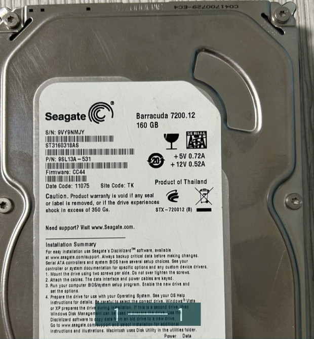 Жорсткий Диск: Seagate Barracuda 7200, 12 160Gb.БУ Київ - фото 1