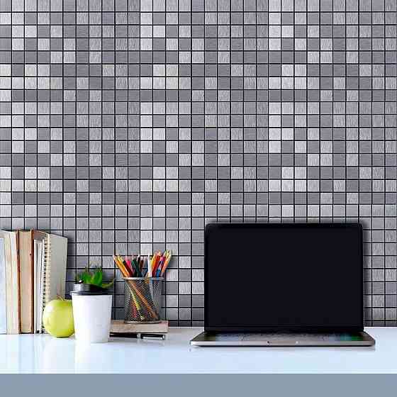 Самоклеюча алюмінієва плитка 300х300х3мм Срібна мозаїка SW-00001167 Дніпро