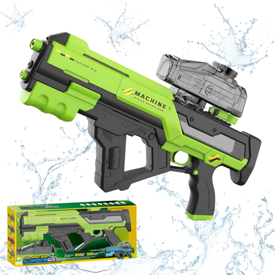 Водний пістолет для дітей, електричний водний автомат Скорпіон з автоматичним закачуванням води, зелений Кам'янець-Подільський