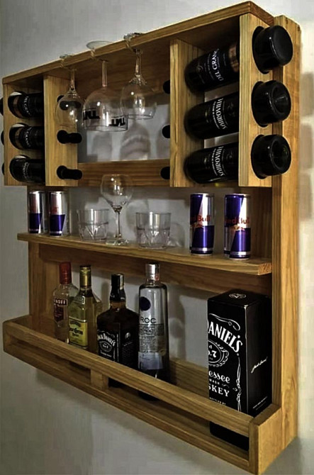 Настінна винна полиця "Хамамацу" сієна Миколаїв - фото 1