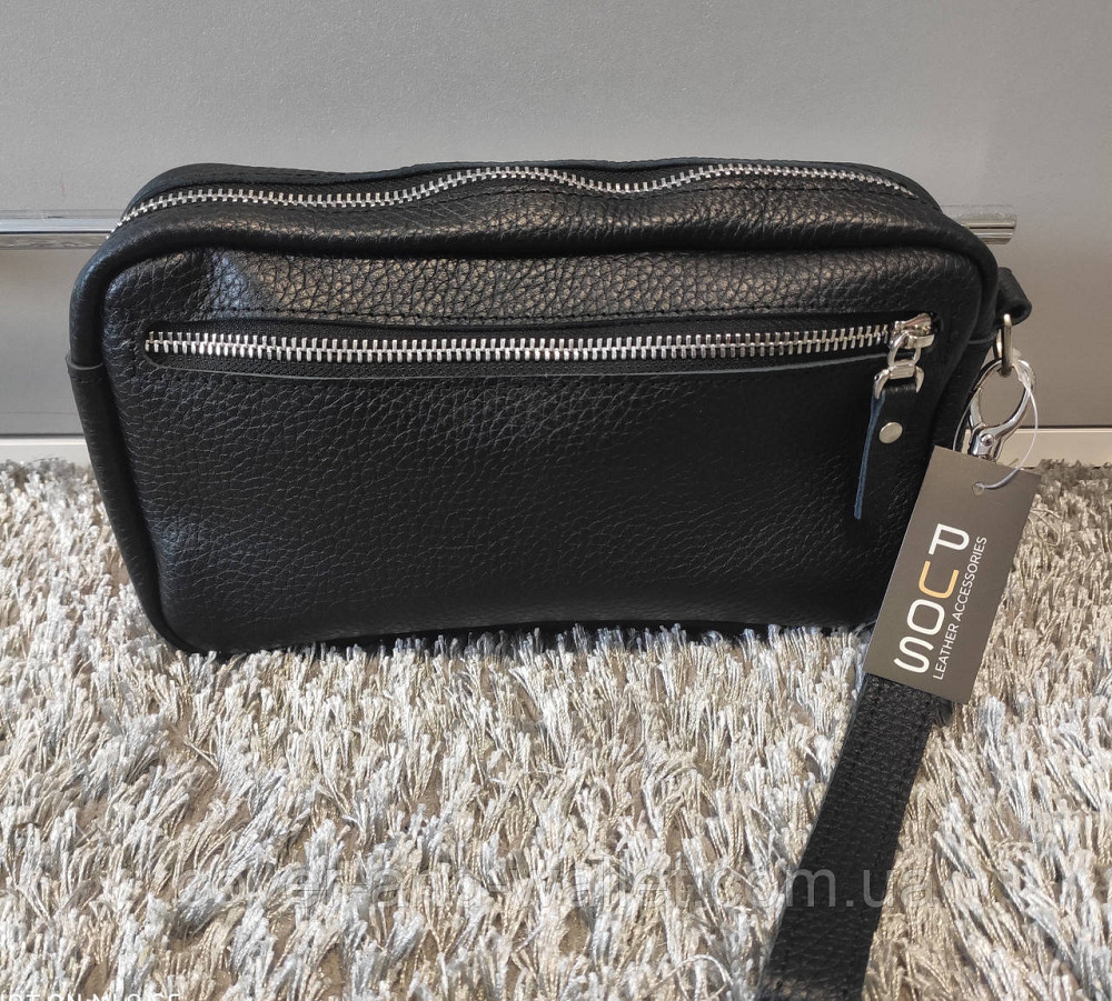Чоловіча шкіряна барсетка клатч на блискавці PS Leather Київ - фото 2