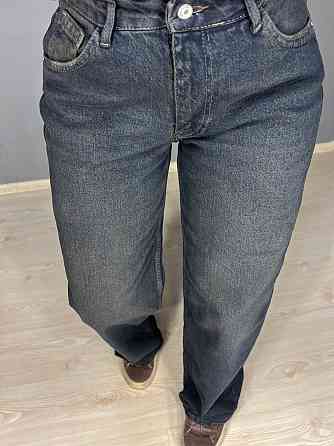 Джинсы женские I8 55516 палаццо Baggy Straight fit ровный изд бедра, синий с коричневым, 27, 27, 73  Одесса