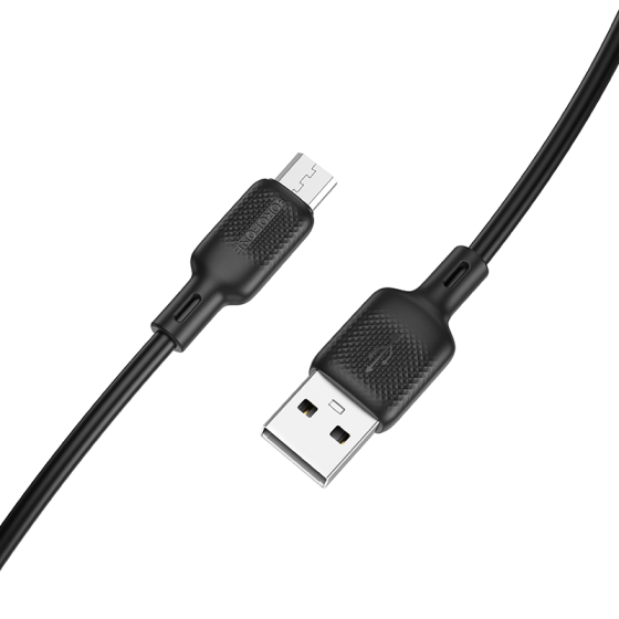 Кабель BOROFONE BX113 Lenny silicone charging data cable Micro(L=1M) Black Одеса