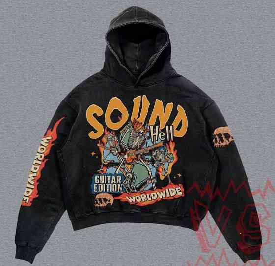 Худи, серая толстовка мужская, свитшот с принтом 2759194460 размер 48 Днепр