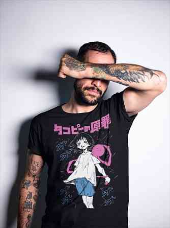 Футболка з аніме принтом Аніме Гірл Фуннй Гіфт оверсайз (S/M/L) Чорний AnimeJ0377 Дніпро