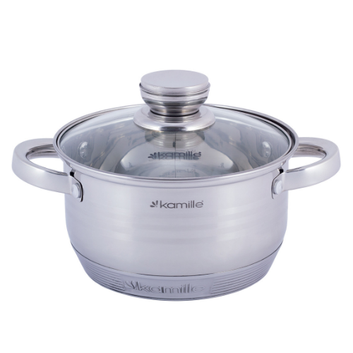 Набір каструль 8 предметів (каструлі 1,5/2/3/5л) нержавіюча сталь порожнисті ручки 4916 KAMILLE Житомир - фото 7