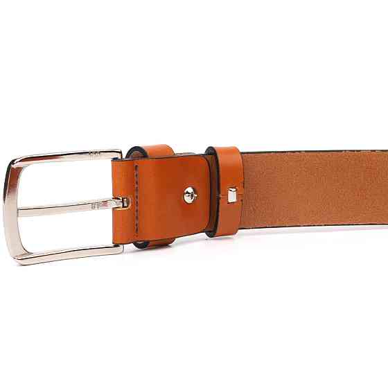 Люксовий ремінь для чоловіків з натуральної шкіри Grande Pelle 21473 Рудий Київ