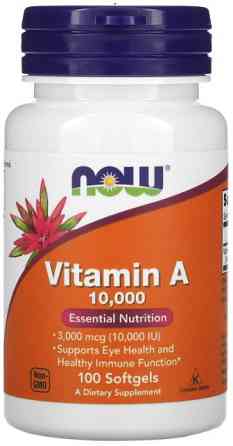 Вітамін А Now Foods Vitamin A 10000 МО 100 капсул Київ