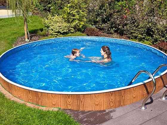 Басейн каркасний круглий Azuro 402DL 4.6 х 1.2 м Wood морозостійкий Київ