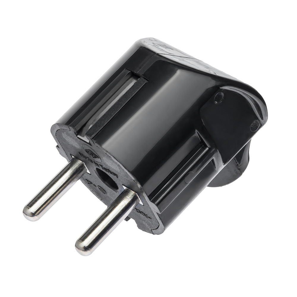 Электровилка DE-PA угловая черная С/З Евро (11135) Днепр - изображение 1