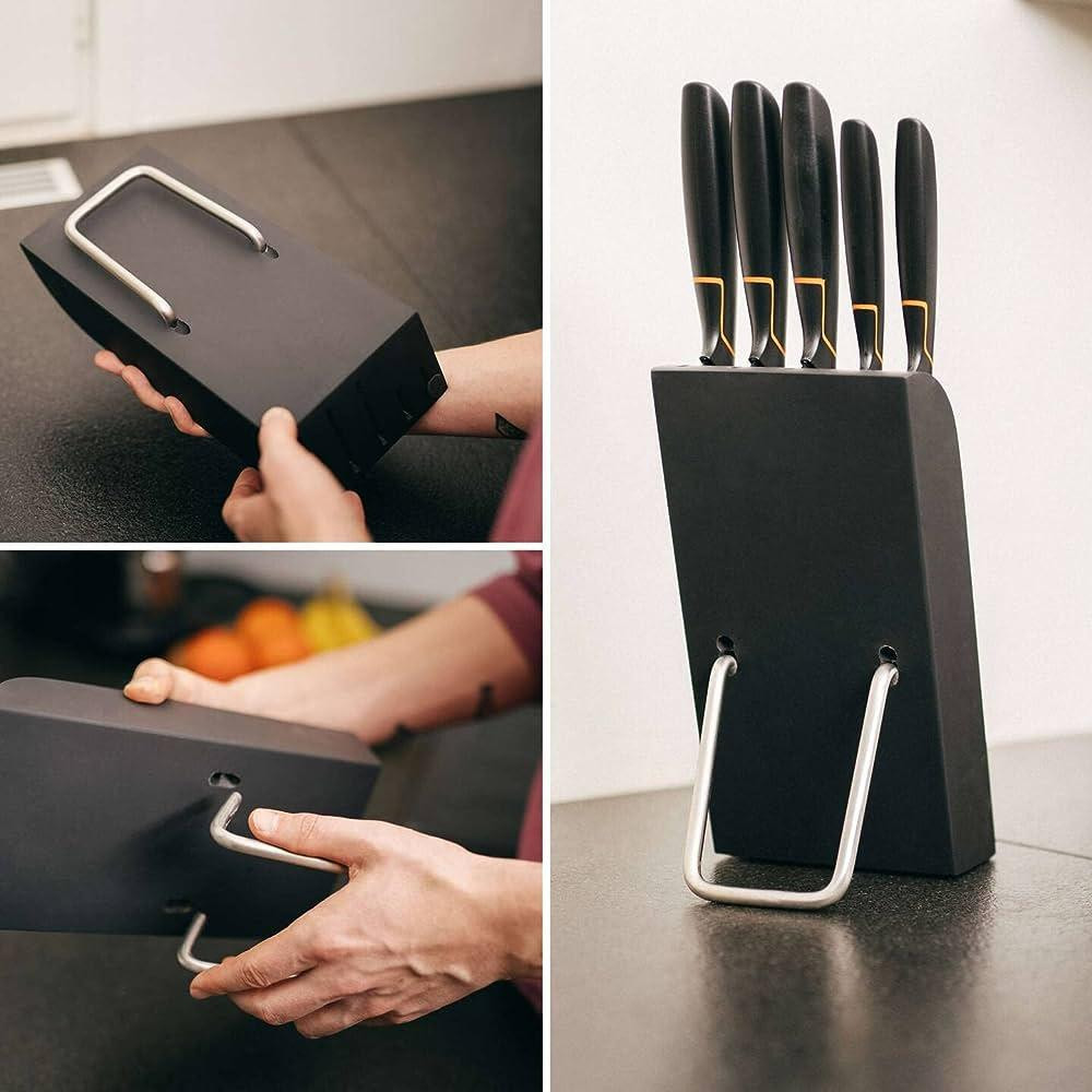 Кухонный Набор Ножей 5 предметов с пластиковым блоком Fiskars 