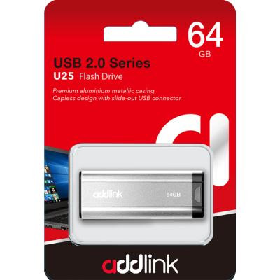 USB флеш накопичувач AddLink 64GB U25 Silver USB 2.0 (ad64GBU25S2) Вінниця - фото 4
