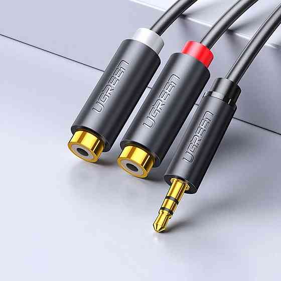 Аудіо кабель UGREEN AV109 3.5mm Male to 2RCA Female Cable 25cm (Gray)(UGR-10547) (UGR-10547) Київ