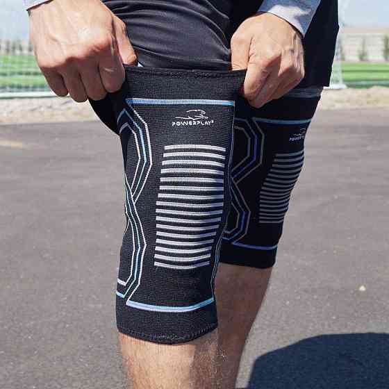 Наколінники спортивні PowerPlay PP-4099 Knee Support Чорно/Сині L/XL (пара) Каменское