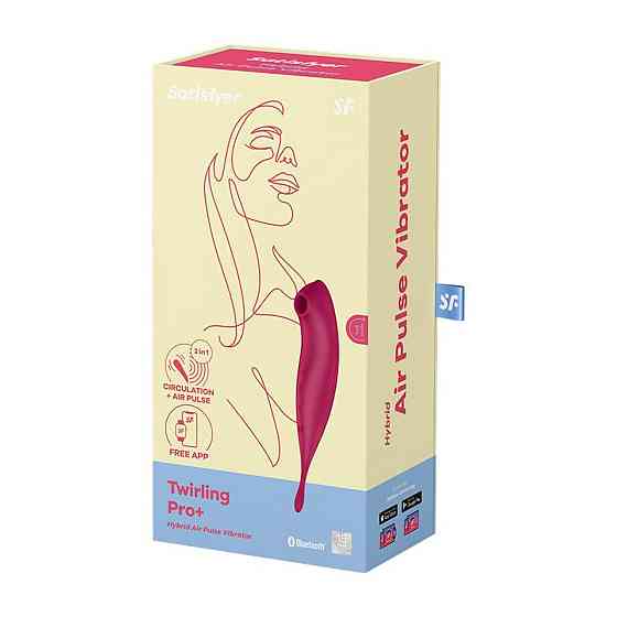Вибратор с волновой стимуляцией Satisfyer Twirling Pro+ с приложением, красный Sex Aura Киев