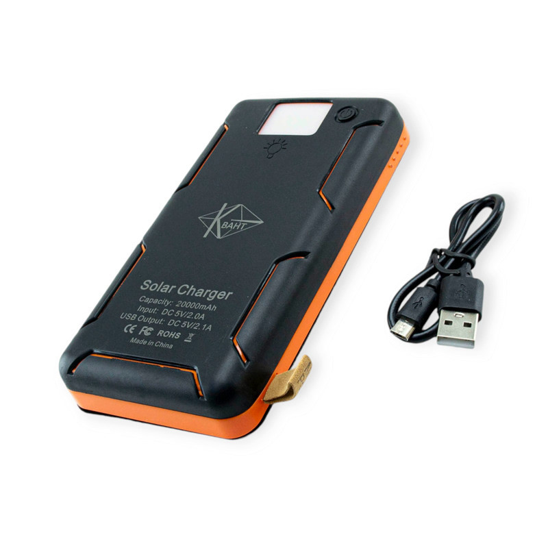 Повербанк 20000 mAh плюс 2 солнечные панели, 2 USB выход, заряд через MicroUSB Мукачево - изображение 2