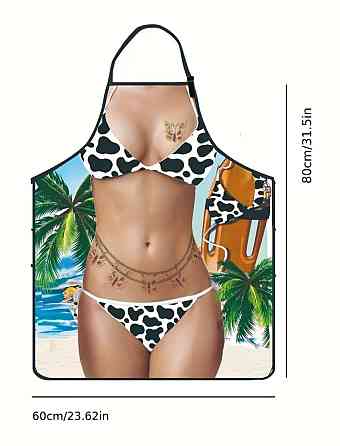 Фартух з приколом для жінок у леопардовому купальнику 80 на 60 см різнобарвний Київ
