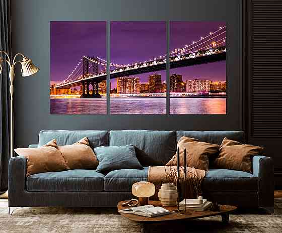 Модульная картина в гостиную / спальню  Бруклін    ART-258_3A Киев