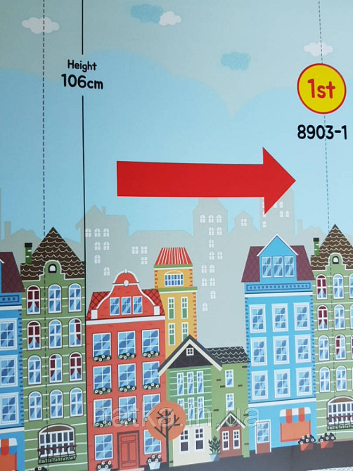 Обои виниловые на флизелине AdaWall Ada Kids метровые детские город дома здания  горизонтальная поклейка Киев - изображение 2