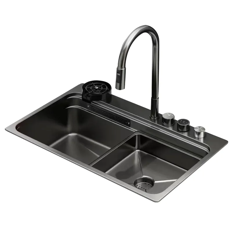 Мийка Zerix ZH7548-SET-03 Nano-Black з вбудованим змішувачем з нерж. сталі   ( ZM5577 ) 38656 Харьков - изображение 1