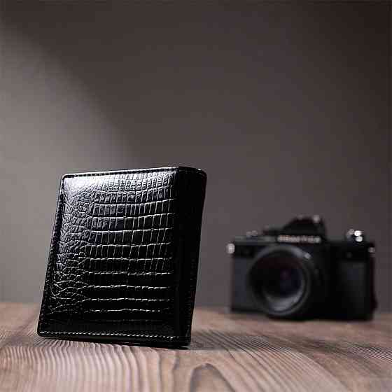 Женский фактурный кошелек из натуральной кожи ST Leather 22706 Черный Киев