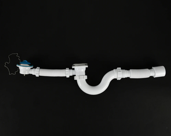Сифон для ванни Zerix SV-01-A 1 1/2" прямоточний з випуском та переливом (ZX4957) Київ