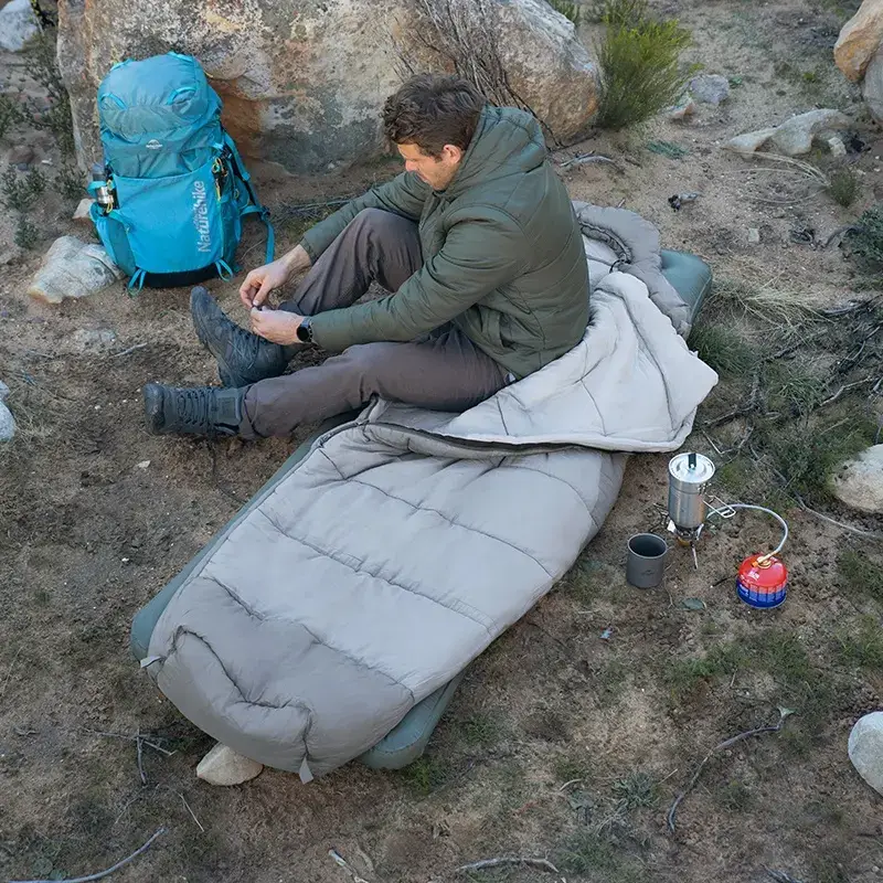 Туристический спальный мешок-кокон Naturehike P400 (до -18C) Серый Винница - изображение 8