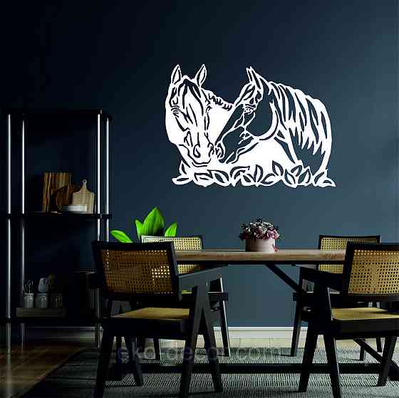 Декоративное настенное Панно «Коні»  Декор на стену 70*52 см, Белый Киев