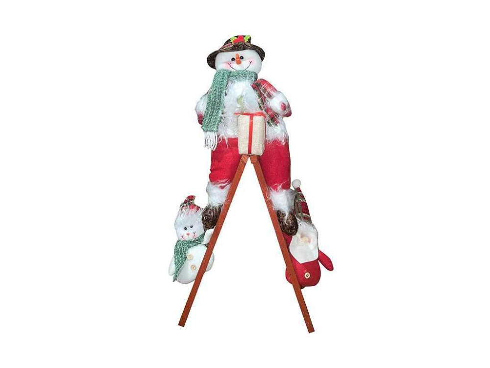 Фігура новорічна Snowman 74см на драбині M17328 ТМ STENSON Київ - фото 1