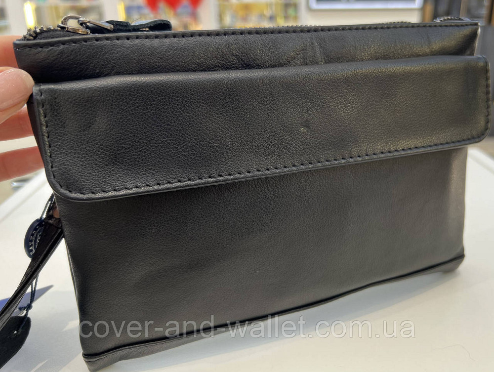 Великий чоловічий шкіряний клатч на блискавці з кишенею для телефону ST 8700 Київ - фото 15
