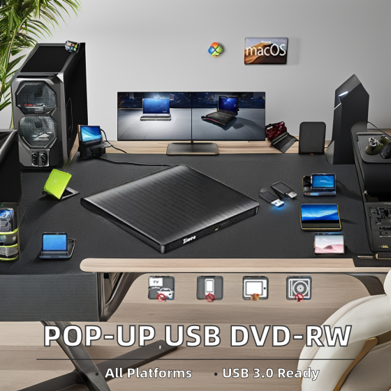 Портативний USB DVD/CD привод ECD819-SU3 для ноутбуків та ПК Київ
