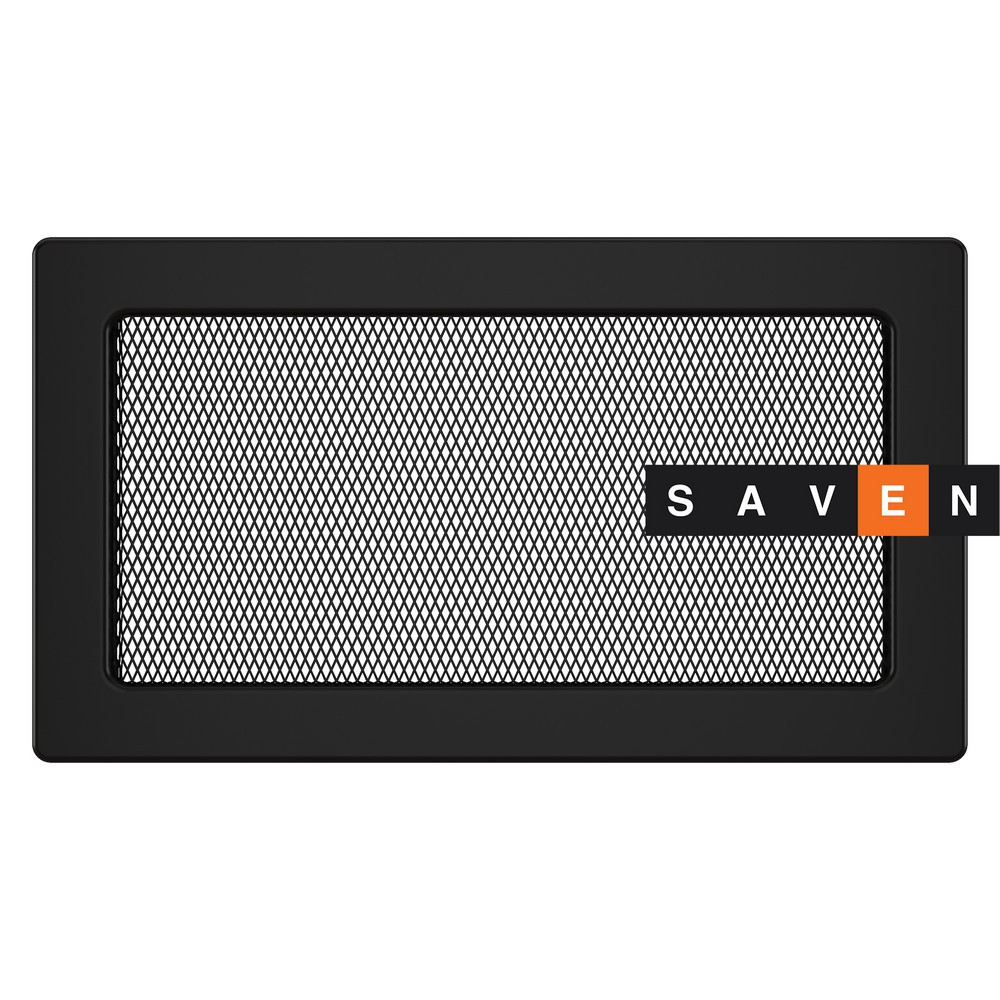 Вентиляційна решітка для каміна SAVEN 17х30 чорна Львів - фото 1