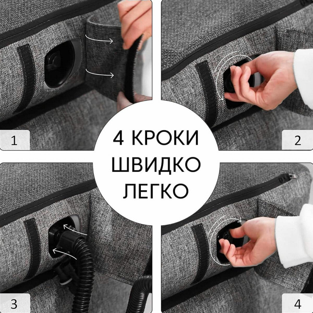 Комплект надувной мебели диван и 2 кресла Серый SW-00002659 Днепр - изображение 7