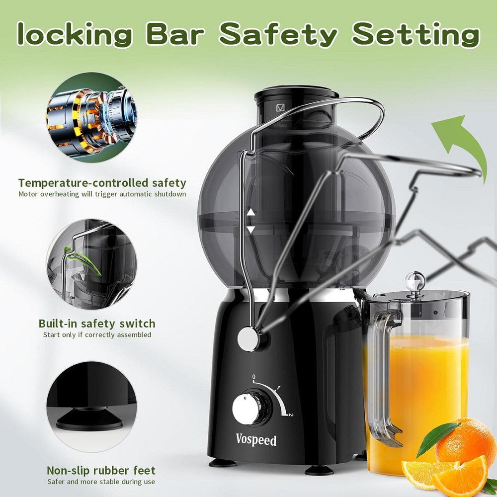 Соковыжималка Vospeed соковыжималки для овощей и фруктов мощностью 750 Вт с чашкой объемом 1.2 л Днепр - изображение 2