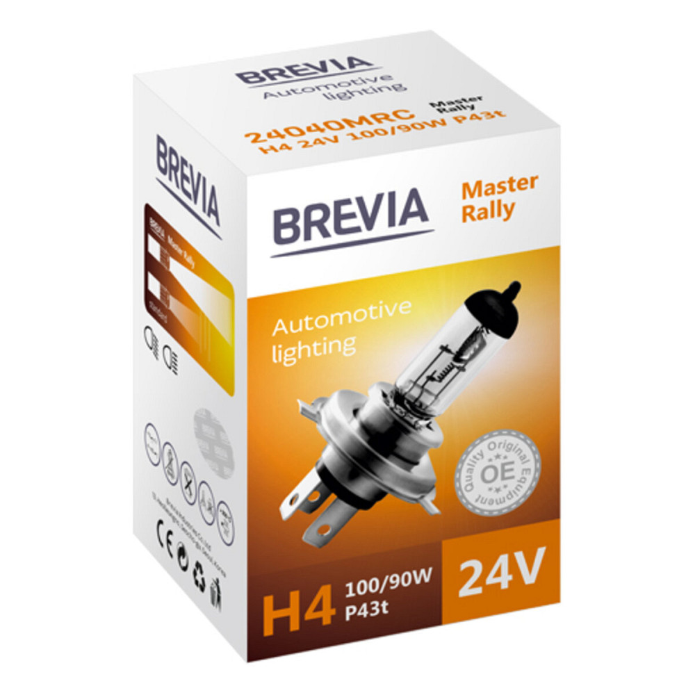 Галогенова лампа Brevia H4 24V 100/90W P43t Master Rally CP Киев - изображение 1