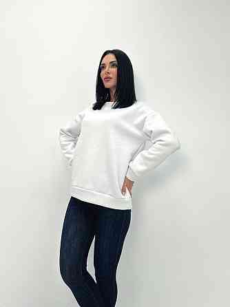 Жіночий теплий батник "Wear" Турція оптом | Норма і батал Білий, 50-52 Київ