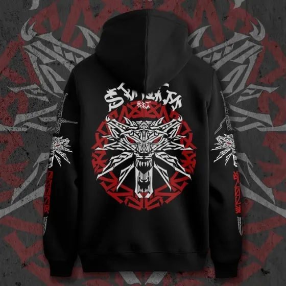 Худи мужское с принтом Відьмак Школа Вовка Размер 46 Anime1245 Днепр