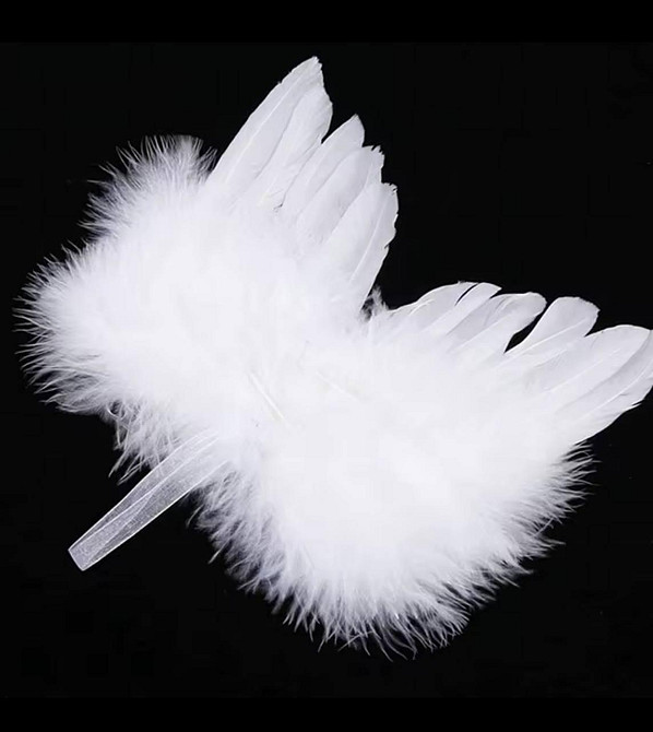 Крылья ангела белые из перьев для кукол (6*8 см). Аксессуары для игрушек. Цвет белый Киев - изображение 2