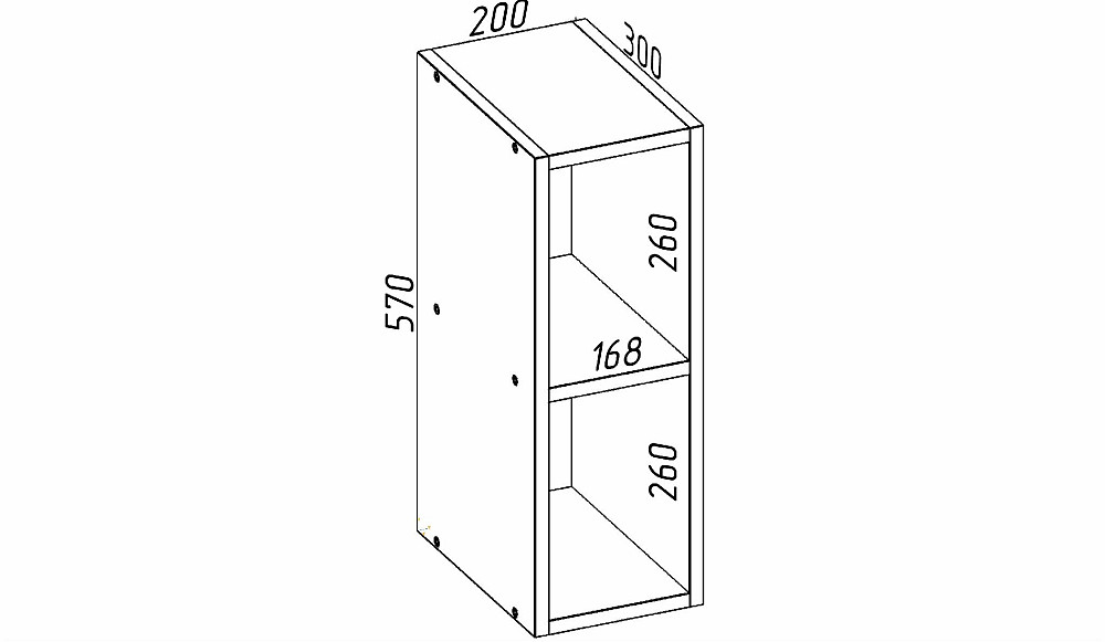 Полиця навісна К-18, Дуб Сонома, 570/300/200 Львів - фото 2
