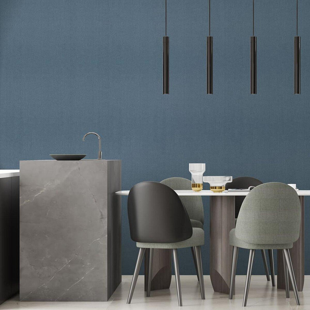 Самоклеящаяся виниловая плитка в рулоне 600х3000х2мм Серо-синий холст Мат SW-00002035 Днепр - изображение 6